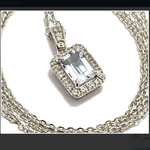 Authentic Lorenzo sterling aquamarine necklace
